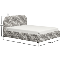 Flair Alba King Size Beige Tree Print Chenille Lift-Up Ottoman Bed - Wilko - thumbnail 7