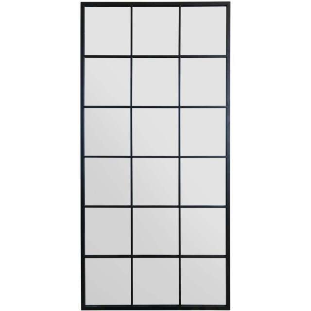 The Fenestra Black Window Leaner Wall Mirror 174 x 85cm - MirrorOutlet - Wilko - image 1