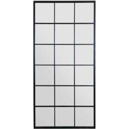 The Fenestra Black Window Leaner Wall Mirror 174 x 85cm - MirrorOutlet - Wilko - thumbnail 1