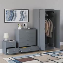 Vida Designs Riano Grey 3 Piece Bedroom Furniture Set - Wilko - thumbnail 6