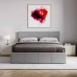 VIDA DESIGNS Lisbon King Size Grey Ottoman Faux Leather Bed Frame - Wilko - thumbnail 4