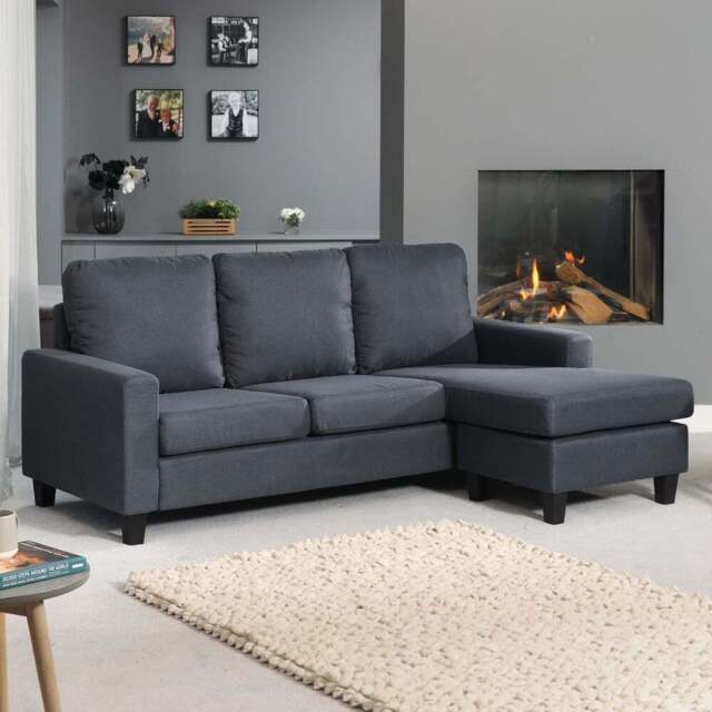 Modbury 3 Seater Dark Grey Reversible Corner Sofa - Artemis Home - Wilko - image 1