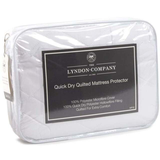 The Lyndon Company King Size Polyester Quilted Mattress Protector - White - Wilko - image 1