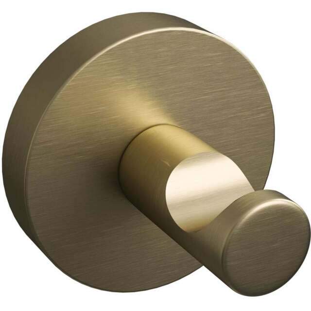 Rothley Satin Brass Round Robe Hook - Size: 8.5 x 7.5 x 9cm - Gold - Wilko - image 1