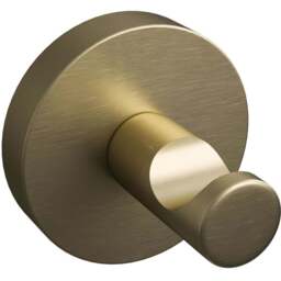 Rothley Satin Brass Round Robe Hook - Size: 8.5 x 7.5 x 9cm - Gold - Wilko
