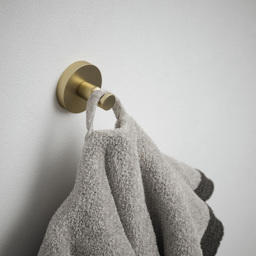 Rothley Satin Brass Round Robe Hook - Size: 8.5 x 7.5 x 9cm - Gold - Wilko - thumbnail 3