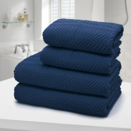 Velosso Moda Navy Hand Towel Set of 2 - Blue - Wilko - thumbnail 3
