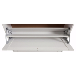 Loft24 HEIDE 2 Flip Door Single Drawer Oak Shoe Cabinet - Size: 103 x 90 x 25cm - White - Wilko - thumbnail 7