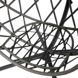 Living and Home Black Densely Woven Rattan Hanging Egg Chair - Size: 203 x 100 x 90cm - Wilko - thumbnail 4