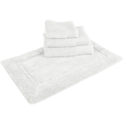 Allure Bath Fashions Marlborough White Bamboo Cotton Non-Slip Bath Mat 50 x 80cm - Wilko - thumbnail 4