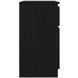 vidaXL 2 Door Single Drawer Black Oak Wooden Sideboard - Size: 65 x 71 x 35cm - Wilko - thumbnail 7