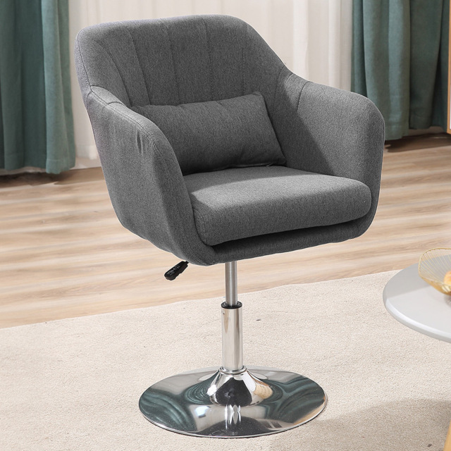 Portland Dark Grey Vanity Swivel Armchair with Adjustable Height - Size: Single - Wilko - image 1