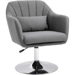 Portland Dark Grey Vanity Swivel Armchair with Adjustable Height - Size: Single - Wilko - thumbnail 3