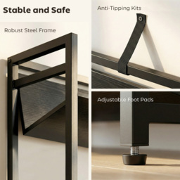 Portland 5 Shelf Black Anti Slip Bookcase - Wilko - thumbnail 7