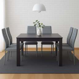 Kosy Koala 6 Seater Faux Leather Dining Set Grey - Dark Grey - Wilko - thumbnail 1