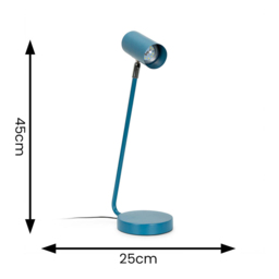 ValueLights Petrol Blue Desk Table Lamp - Size: 45.5 x 25 x 15.5cm - Wilko - thumbnail 7