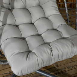 Outsunny Grey Rattan Swing Egg Chair with Cushions - Size: 1 Seater - Wilko - thumbnail 4