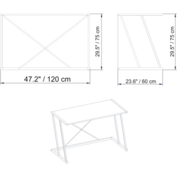 Decorotika Anemon White Marble and Gold Wide Computer Desk - Size: 75 x 120 x 60cm - Multi - Wilko - thumbnail 6