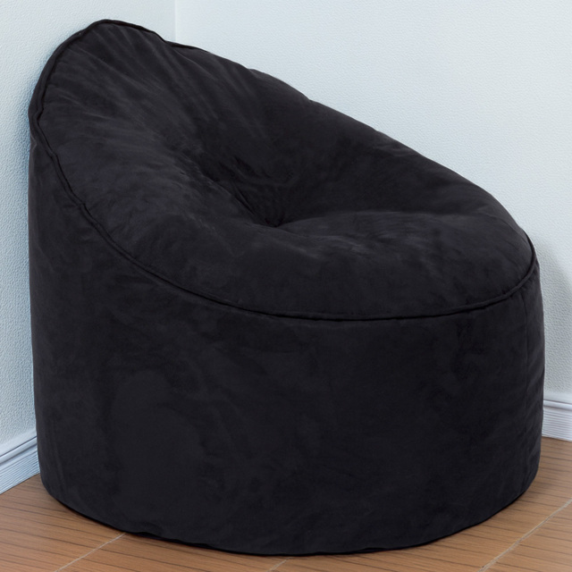 Kaikoo Black Brushed Faux Suede Bean Bag Chair - Wilko - image 1