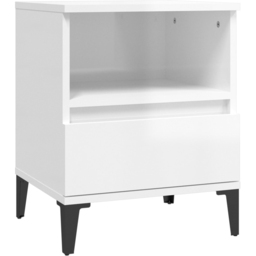 vidaXL Set of 2 Single Drawer Single Shelf High Gloss White Bedside Cabinet - Wilko - thumbnail 7