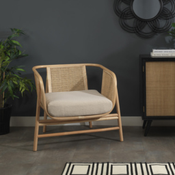 Desser Seoul Cream Boucle Latte Rattan Chair - Size: Single - Desser Furniture - Wilko - thumbnail 7