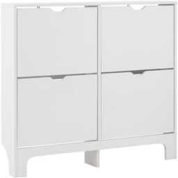 GFW White Narrow 4 Drawer Shoe Cabinet - Size: 17 x 102 x 90cm - Wilko - thumbnail 5