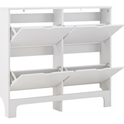 GFW White Narrow 4 Drawer Shoe Cabinet - Size: 17 x 102 x 90cm - Wilko - thumbnail 6