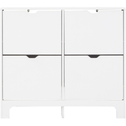 GFW White Narrow 4 Drawer Shoe Cabinet - Size: 17 x 102 x 90cm - Wilko - thumbnail 3