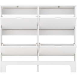 GFW White Narrow 4 Drawer Shoe Cabinet - Size: 17 x 102 x 90cm - Wilko - thumbnail 4