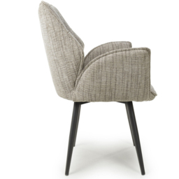 Baltimore Set of 2 Tweed Toffee Swivel Dining Chair - Shankar - Wilko - thumbnail 5