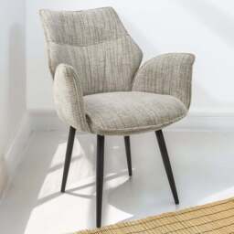 Baltimore Set of 2 Tweed Toffee Swivel Dining Chair - Shankar - Wilko - thumbnail 1