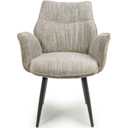 Baltimore Set of 2 Tweed Toffee Swivel Dining Chair - Shankar - Wilko - thumbnail 4