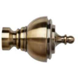 New Edge Blinds 120cm Fixed Length Antique Brass Eyelet Metal Curtain Pole Set with Vienna Finial - Wilko - thumbnail 3