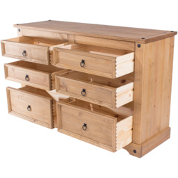 Corona 6 Drawer Antique Wax Wide Chest of Drawers - Brown - Wilko - thumbnail 5
