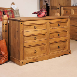 Corona 6 Drawer Antique Wax Wide Chest of Drawers - Brown - Wilko - thumbnail 7