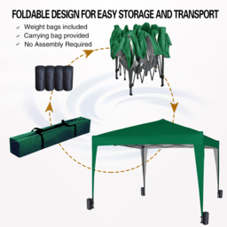 Green Pop Up Outdoor Gazebo 3 x 3m - MCC - Wilko - thumbnail 6