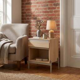 Sofia Bedside Table - Natural - Size: Single Drawer - Wilko - thumbnail 7