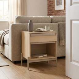 Sofia Bedside Table - Natural - Size: Single Drawer - Wilko - thumbnail 3