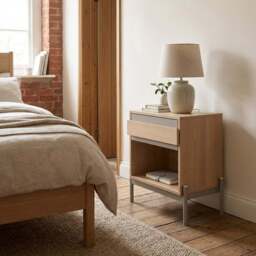 Sofia Bedside Table - Natural - Size: Single Drawer - Wilko - thumbnail 6