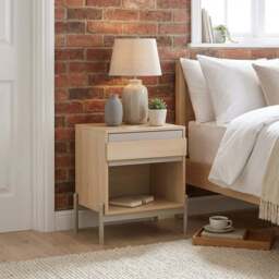 Sofia Bedside Table - Natural - Size: Single Drawer - Wilko - thumbnail 4