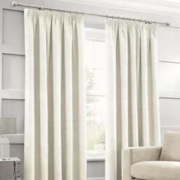 Intimates Luxury Jacquard Curtains 168X189cm - Size: W 168 x D 189cm - Cream - Wilko