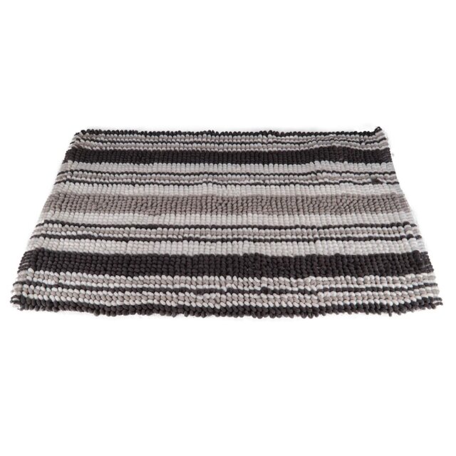 Candy Stripe Bath Mat - Grey - Wilko - image 1