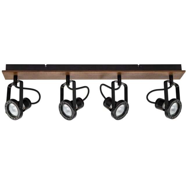 Cosylyte Riverton Matt Black 4 Light Spotlight - Size: 66 x 19 x 10cm - Brown - Wilko - image 1