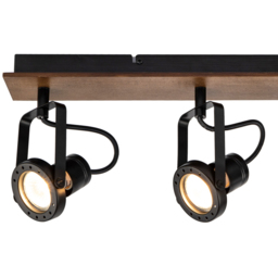 Cosylyte Riverton Matt Black 4 Light Spotlight - Size: 66 x 19 x 10cm - Brown - Wilko - thumbnail 5