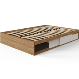 GFW Kai Small Double Oak and White 2 Drawer Platform Storage Bed - Wilko - thumbnail 4