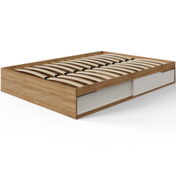 GFW Kai Small Double Oak and White 2 Drawer Platform Storage Bed - Wilko - thumbnail 6