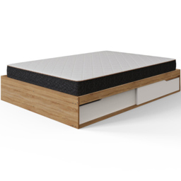 GFW Kai Small Double Oak and White 2 Drawer Platform Storage Bed - Wilko - thumbnail 5