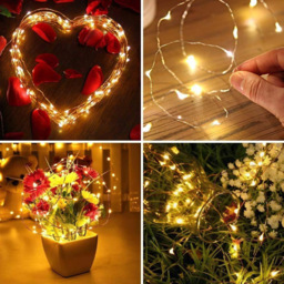 Shatchi 20 Warm White LED Gold Copper Wire Christmas String Light 2m - Size: 6 x 1.5 x 2cm - Yellow - Wilko - thumbnail 3