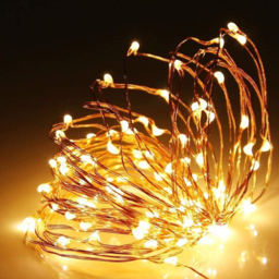 Shatchi 20 Warm White LED Gold Copper Wire Christmas String Light 2m - Size: 6 x 1.5 x 2cm - Yellow - Wilko - thumbnail 1