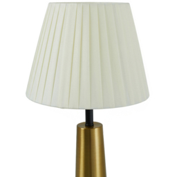 Living and Home Beige Pleated Fabric Shade Black and Gold E27 Table Lamp - Size: 42 x 23 x 23cm - Multi - Wilko - thumbnail 5